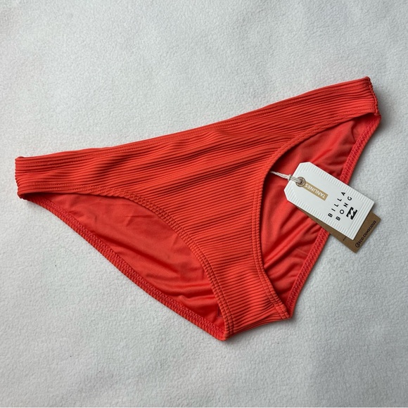 NWT New Billabong Orange Ribbed Tanlines Low Rider Bikini Bottoms Size XL - Picture 3 of 5